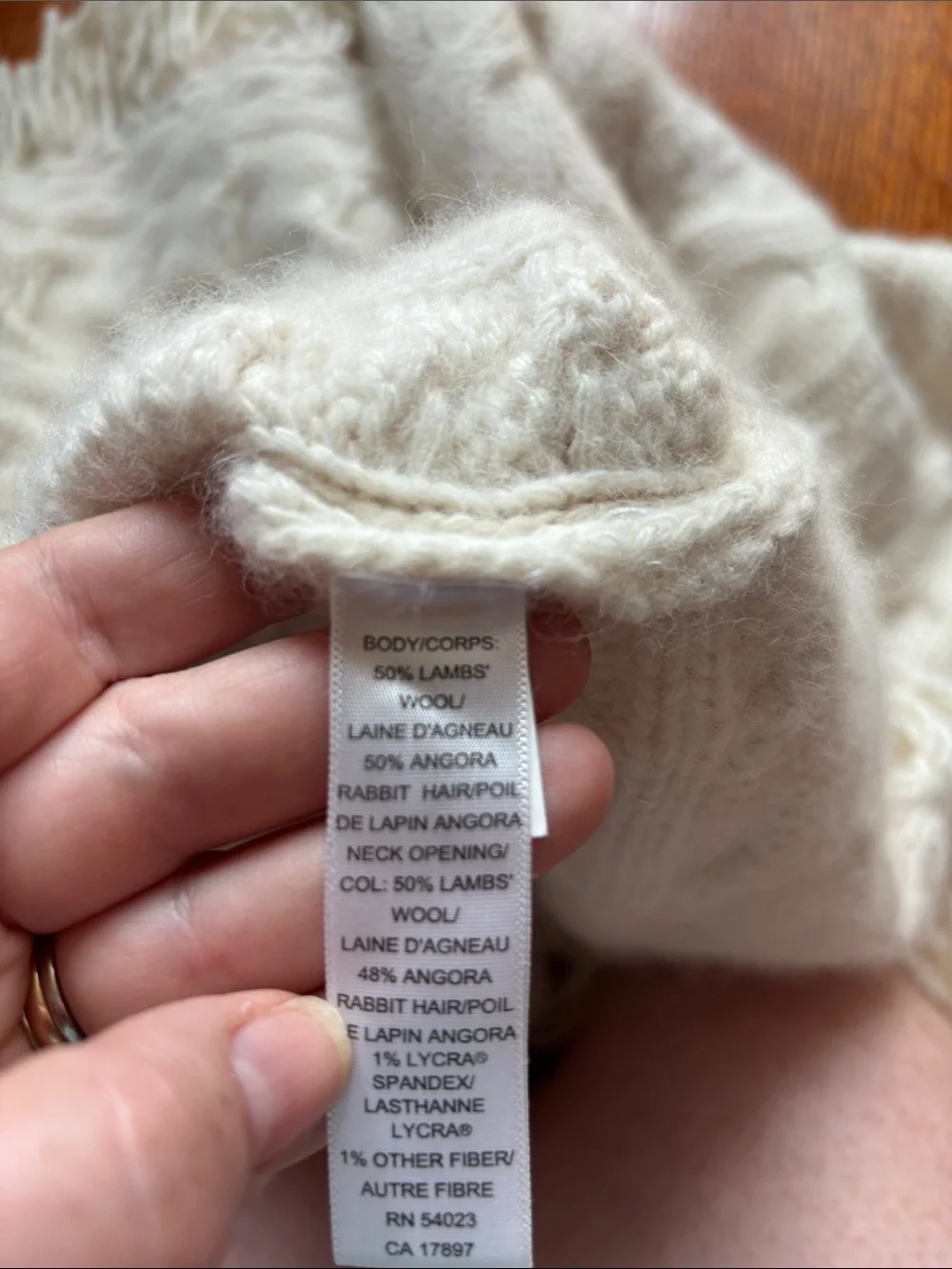 The Banana Republic Angora Lambswool Cable-Knit Poncho Sweater. Size small